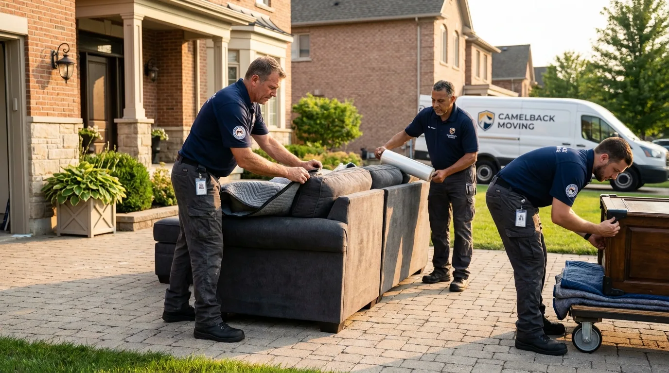 Large estate moving crew wrapping furniture in Mount Olive, AL